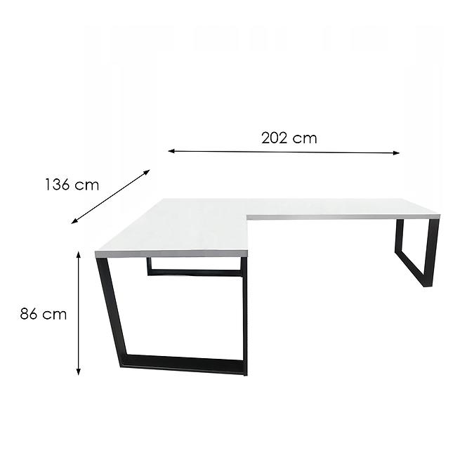 Játék Íróasztal Sarok Loft Low Fehér 202x136x1.8 Modell 0