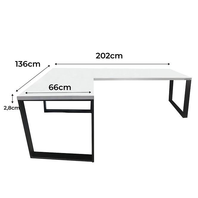 Játék Íróasztal Sarok Loft Low Fehér 202x136x2.8 Modell 0