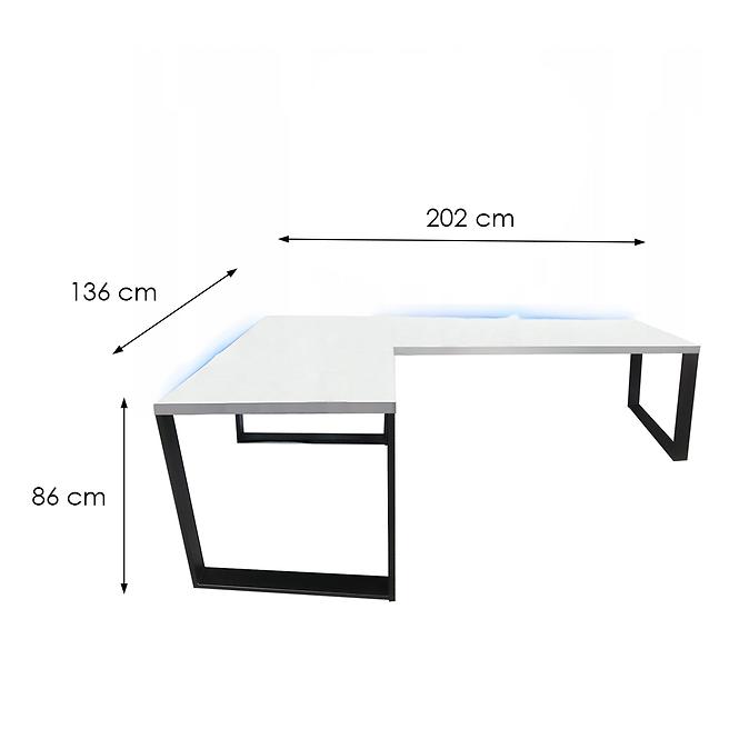 Játék Íróasztal Sarok Loft Low Fehér 202x136x2.8 Modell 1