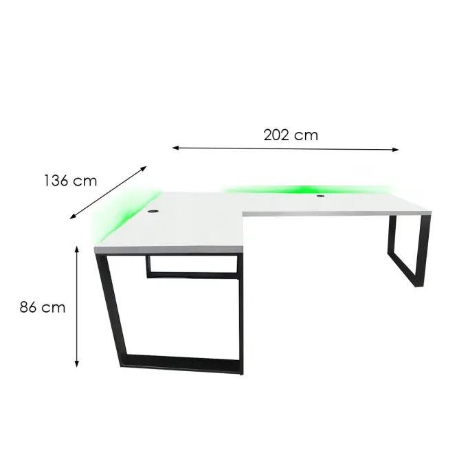 Játék Íróasztal Sarok Loft Low Fehér 202x136x2.8 Modell 2