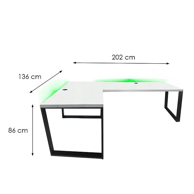 Játék Íróasztal Sarok Loft Low Fehér 202x136x2.8 Modell 2,3