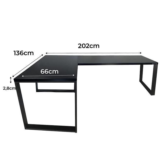 Játék Íróasztal Sarok Loft Low Fekete 202x136x2.8 Modell 0