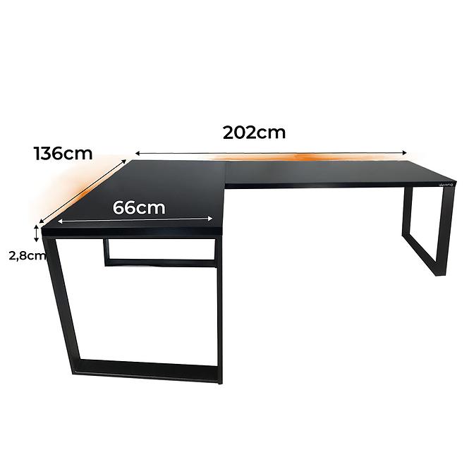 Játék Íróasztal Sarok Loft Low Fekete 202x136x2.8 Modell 1
