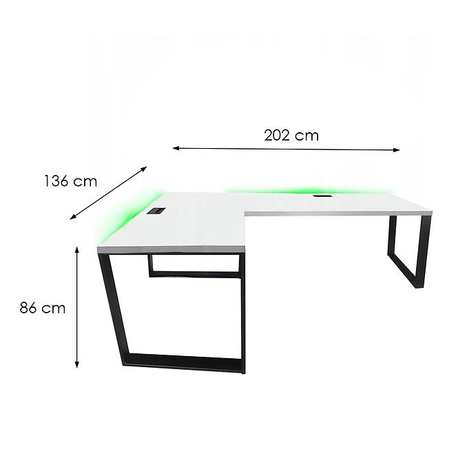 Játék Íróasztal Sarok Loft Top Fehér 202x136x2.8 Modell 2