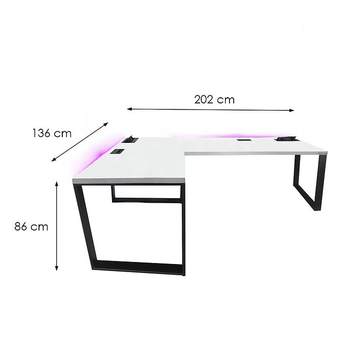 Játék Íróasztal Sarok Loft Top Fehér 202x136x3.6 Modell 3