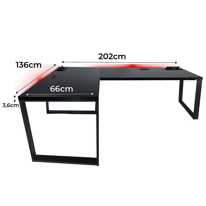 Játék Íróasztal Sarok Loft Top Fekete 202x136x3.6 Modell 3