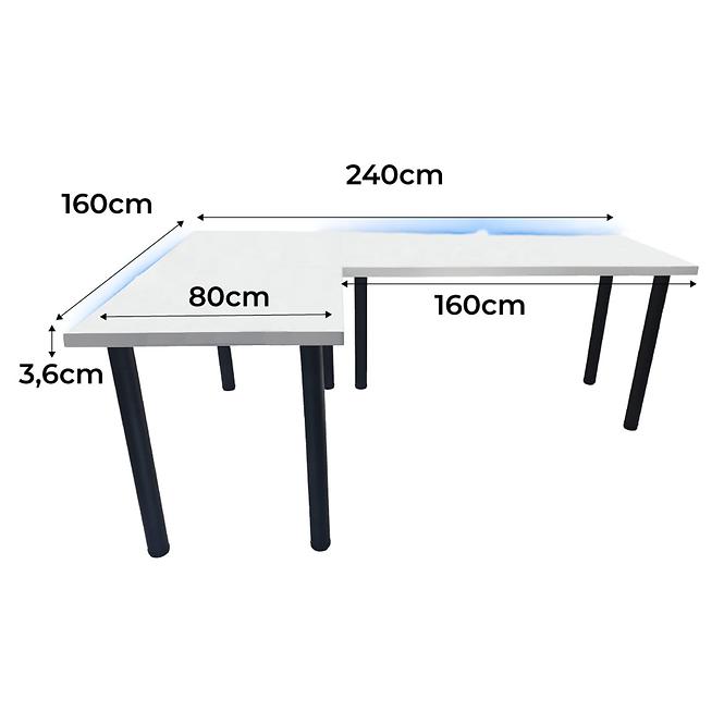 Játék Íróasztal Sarok  Low Fehér 240x160x3.6 Modell 0