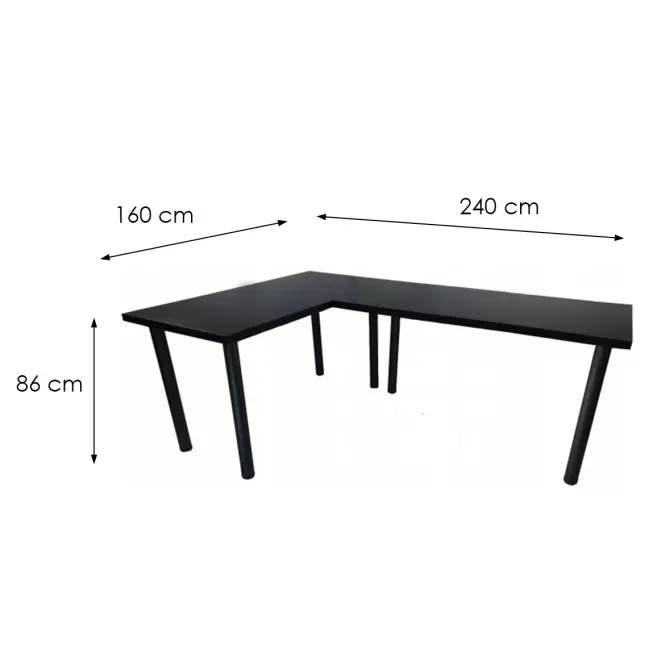 Játék Íróasztal Sarok  Low Fekete 240x160x3.6 Modell 0,3