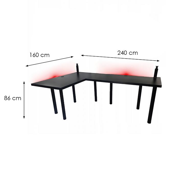 Játék Íróasztal Sarok  Low Fekete 240x160x3.6 Modell 3