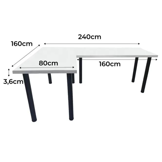 Játék Íróasztal Sarok  Top Fehér 240x160x3.6 Modell 0