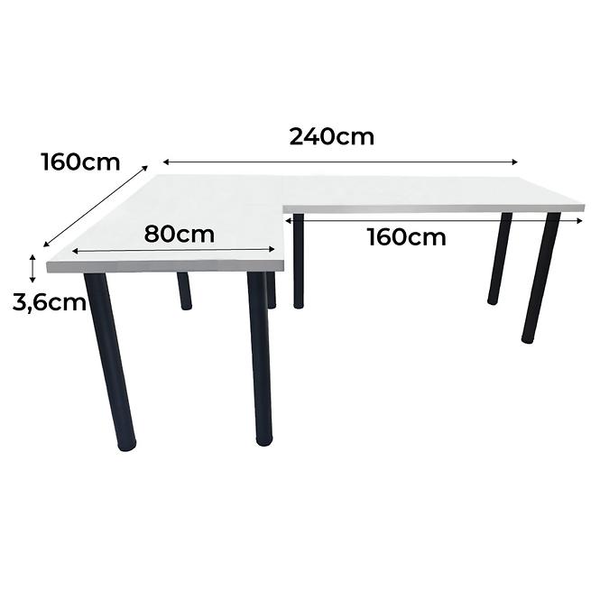 Játék Íróasztal Sarok  Top Fehér 240x160x3.6 Modell 0