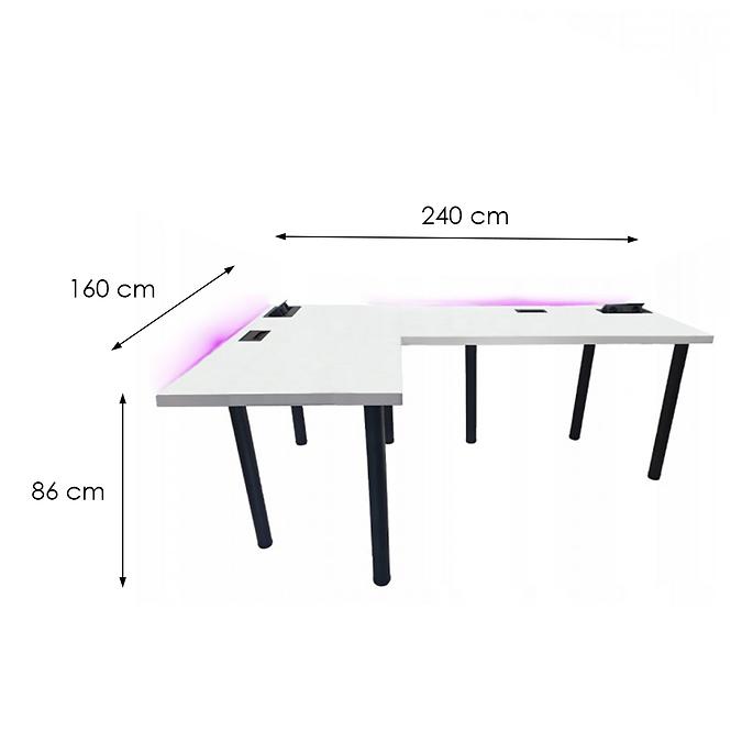 Játék Íróasztal Sarok  Top Fehér 240x160x3.6 Modell 3