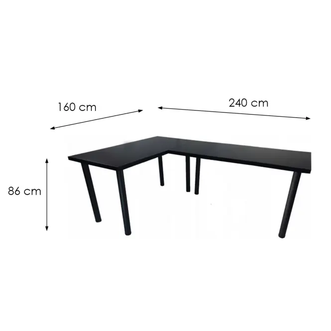 Játék Íróasztal Sarok  Top Fekete 240x160x3.6 Modell 0,3