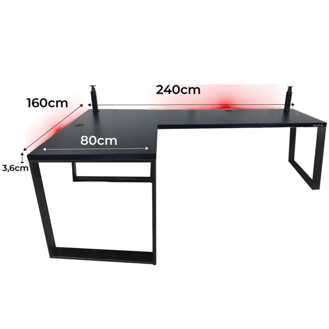 Játék Íróasztal Sarok  Top Fekete 240x160x3.6 Modell 3