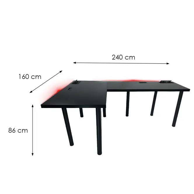 Játék Íróasztal Sarok  Top Fekete 240x160x3.6 Modell 3