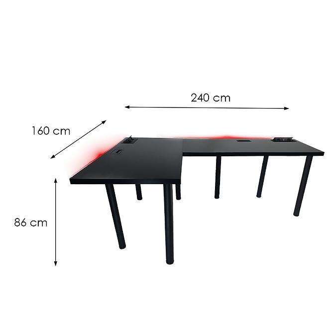 Játék Íróasztal Sarok  Top Fekete 240x160x3.6 Modell 3