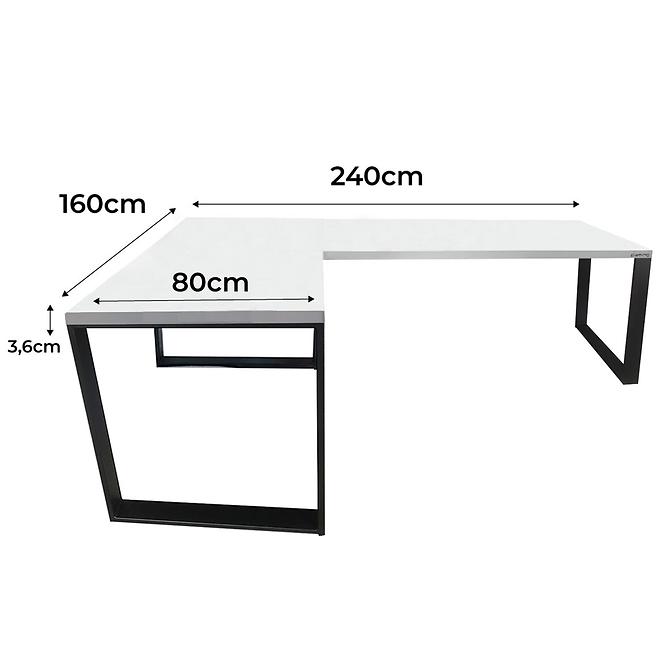 Játék Íróasztal Sarok Loft Low Fehér 240x160x3.6 Modell 0