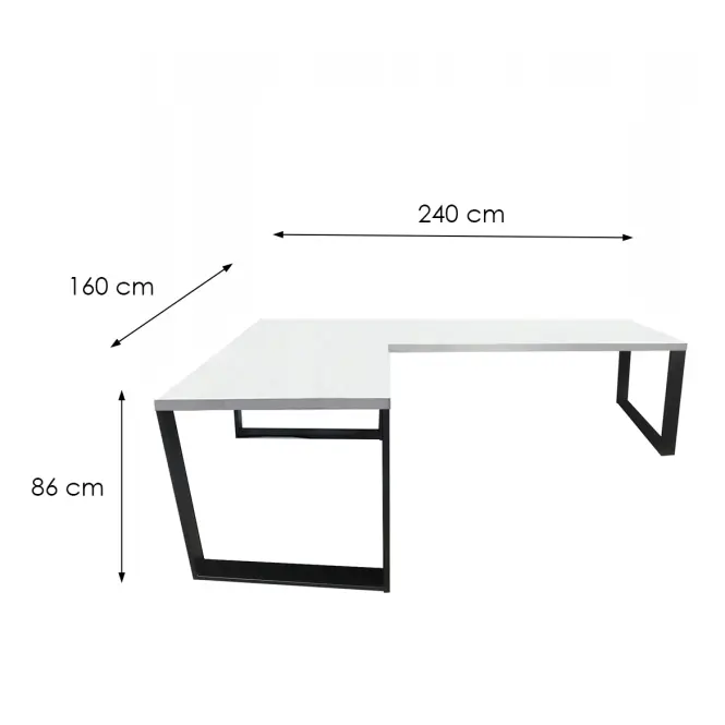 Játék Íróasztal Sarok Loft Low Fehér 240x160x3.6 Modell 0