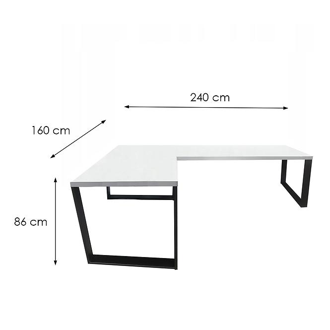 Játék Íróasztal Sarok Loft Low Fehér 240x160x3.6 Modell 0