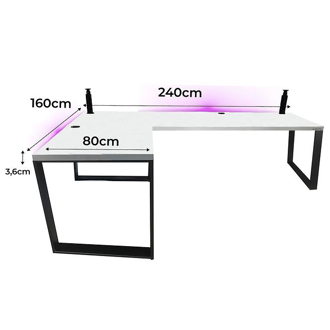 Játék Íróasztal Sarok Loft Low Fehér 240x160x3.6 Modell 3