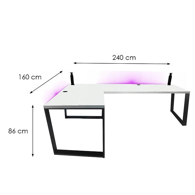 Játék Íróasztal Sarok Loft Low Fehér 240x160x3.6 Modell 3