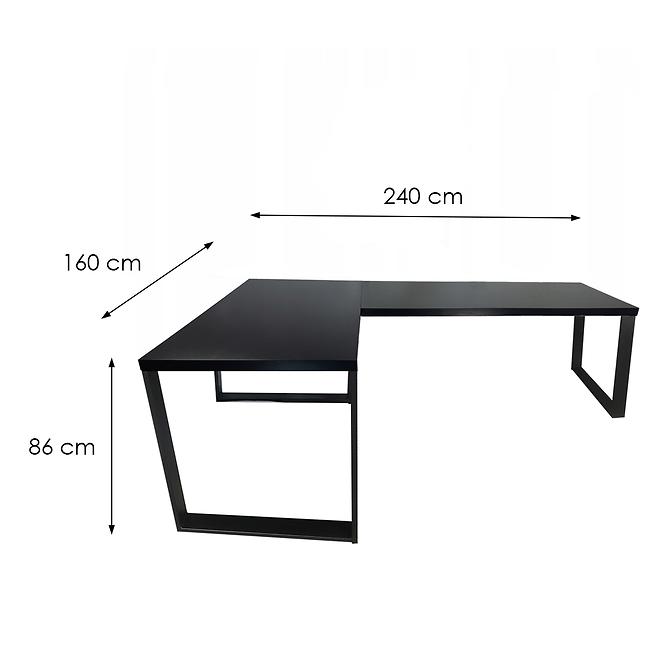 Játék Íróasztal Sarok Loft Low Fekete 240x160x3.6 Modell 0
