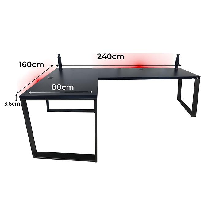 Játék Íróasztal Sarok Loft Low Fekete 240x160x3.6 Modell 3