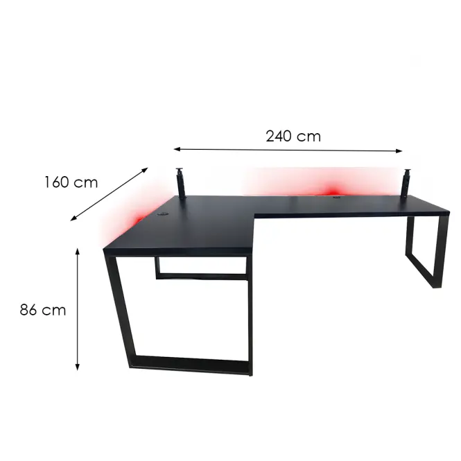Játék Íróasztal Sarok Loft Low Fekete 240x160x3.6 Modell 3