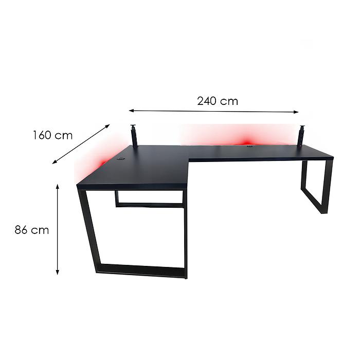 Játék Íróasztal Sarok Loft Low Fekete 240x160x3.6 Modell 3