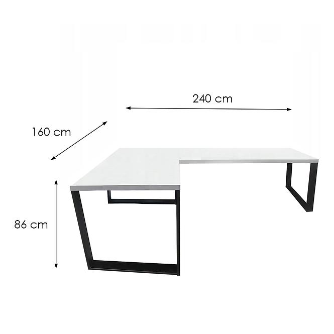 Játék Íróasztal Sarok Loft Top Fehér 240x160x3.6 Modell 0
