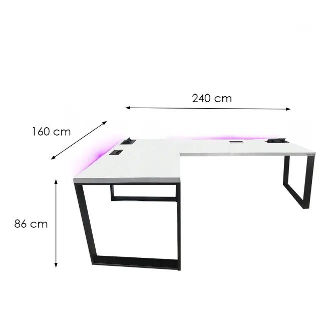 Játék Íróasztal Sarok Loft Top Fehér 240x160x3.6 Modell 3