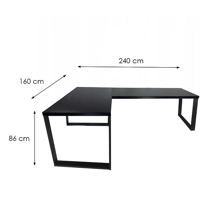 Játék Íróasztal Sarok Loft Top Fekete 240x160x3.6 Modell 0