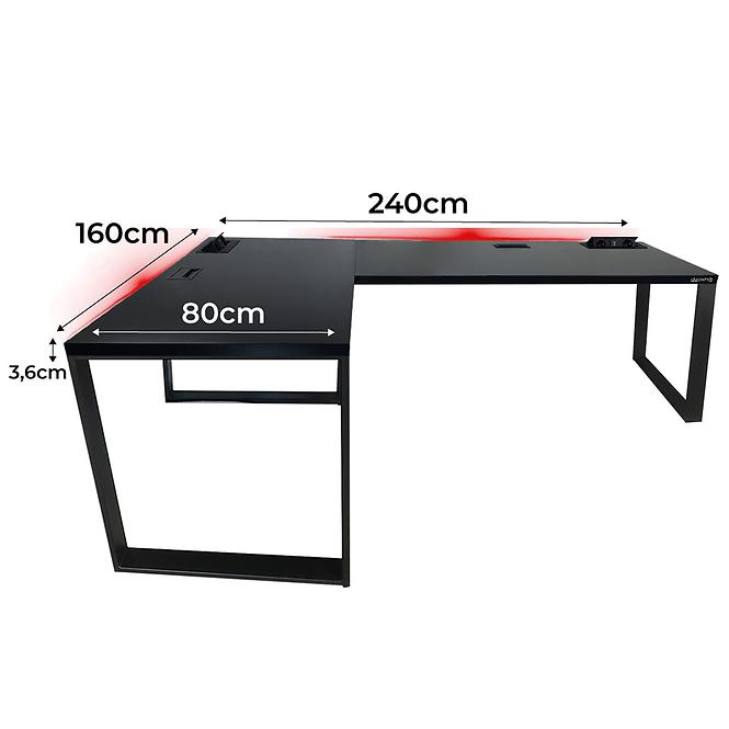 Játék Íróasztal Sarok Loft Top Fekete 240x160x3.6 Modell 3