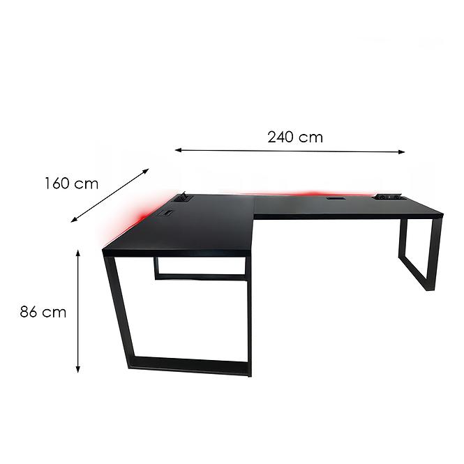 Játék Íróasztal Sarok Loft Top Fekete 240x160x3.6 Modell 3