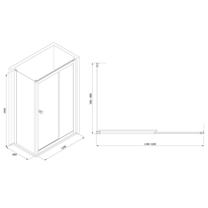 Zuhanykabin Vega-Sigma 120x80 tiszta black,2