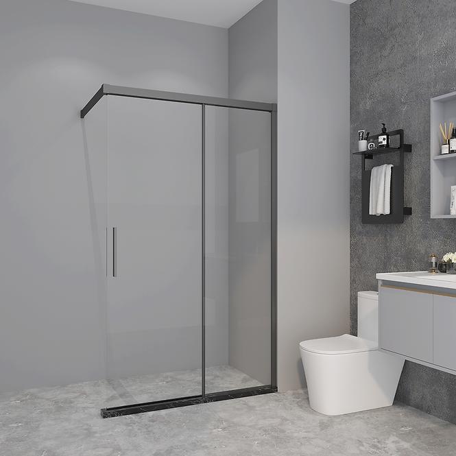 Zuhanyfal Walk-In Relax 120x200 black