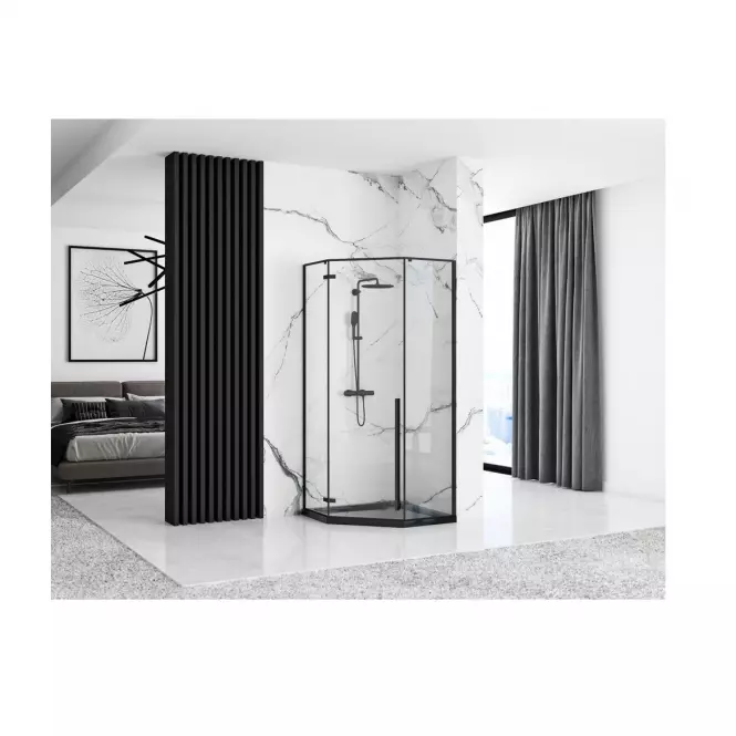 ZUHANYTÁLCA DIAMOND BLACK 90X90X5 K8543