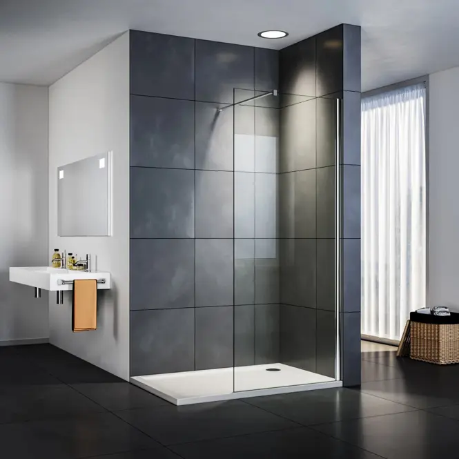 Zuhanyfal Walk-In Soft 60x195 króm