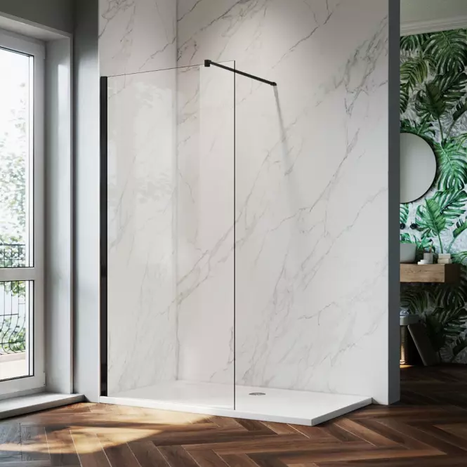 Zuhanyfal Walk-In Fiord 90x195 black