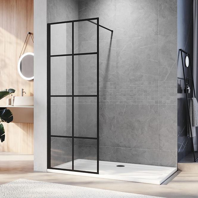 Zuhanyfal Walk-In Metro 50x195 black,8