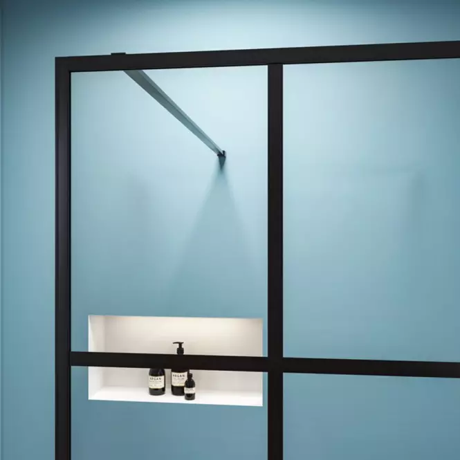 Zuhanyfal Walk-In Metro 80x195 black,7