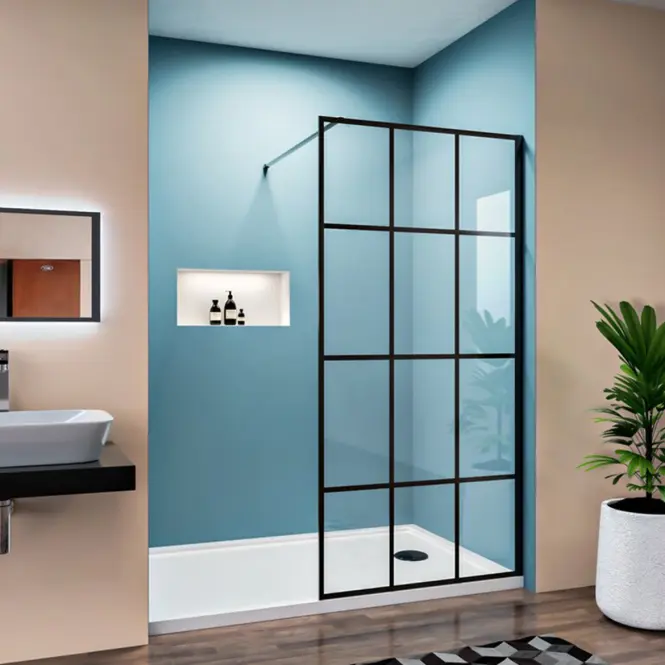 Zuhanyfal Walk-In Metro 110x195 black