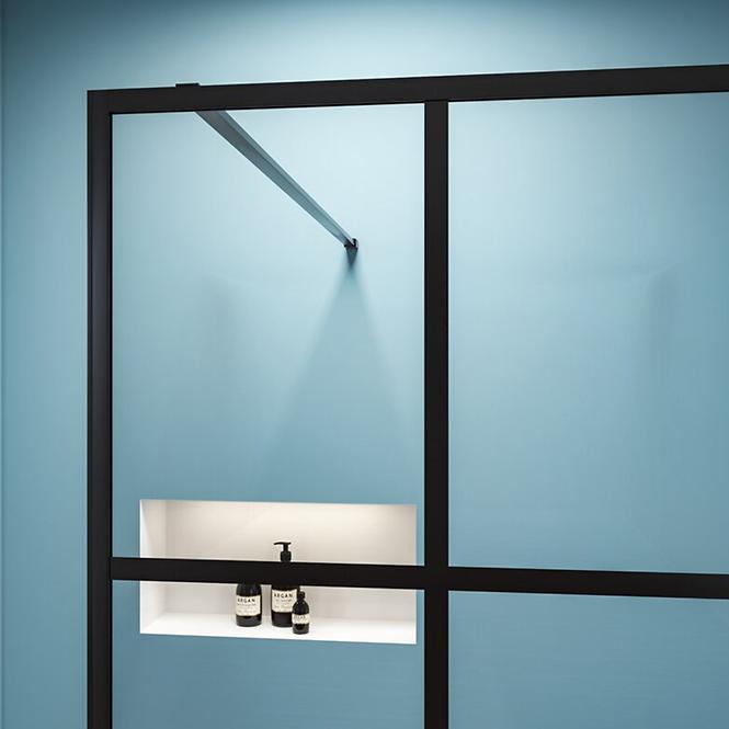 Zuhanyfal Walk-In Metro 140x195 black