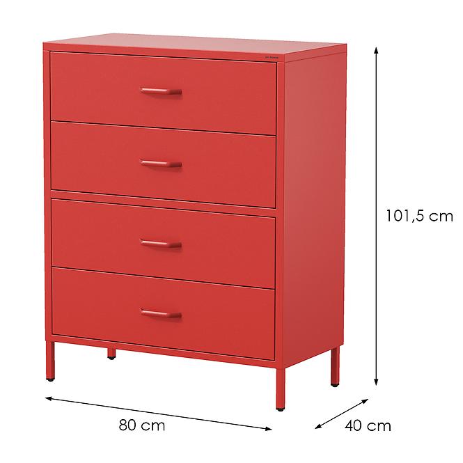 Komód Fém Carla Modern Red