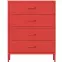 Komód Fém Carla Modern Red,3