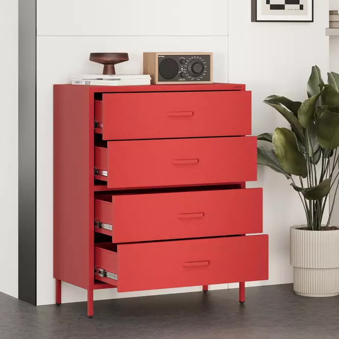 Komód Fém Carla Modern Red,5
