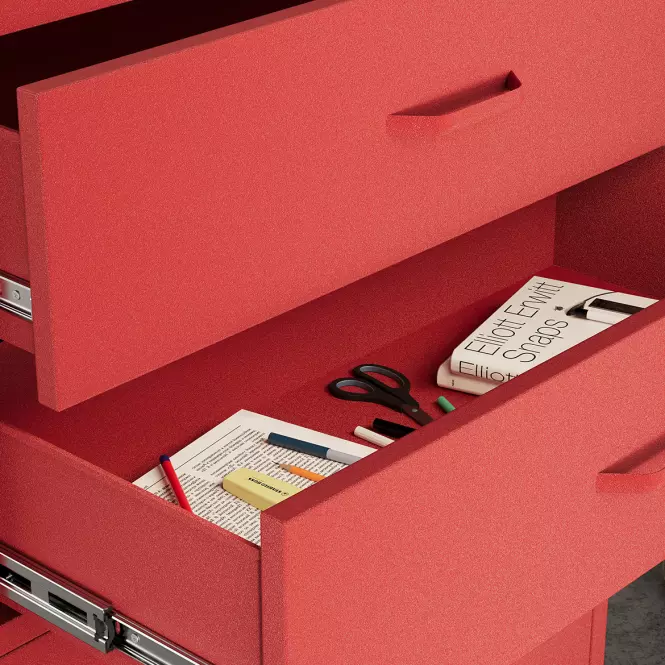 Komód Fém Carla Modern Red,7