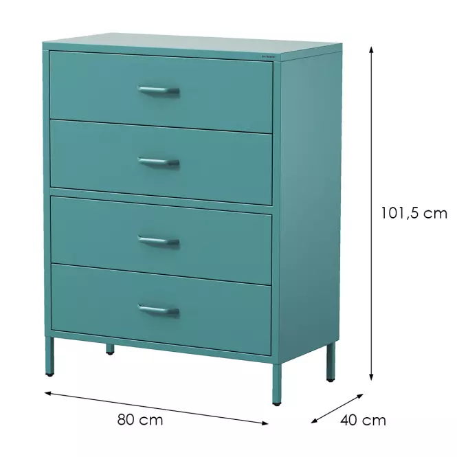 Komód Fém Carla Modern Sea Green,2
