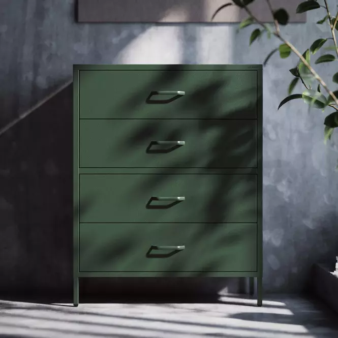Komód Fém Carla Modern Bottle Green