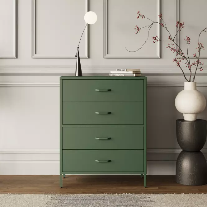 Komód Fém Carla Modern Bottle Green,6